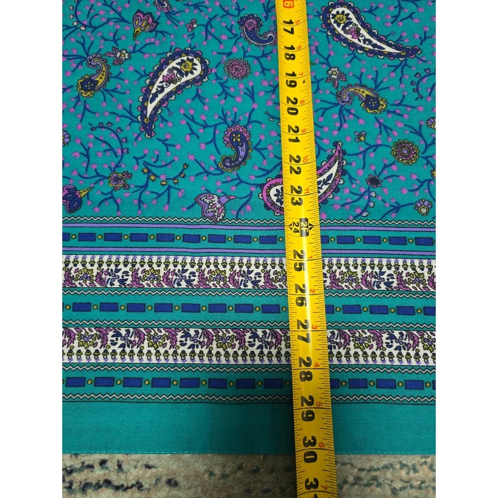 Paisley Scarf Women‎ OS Teal Excellent Vintage Made in Italy Square 30x30